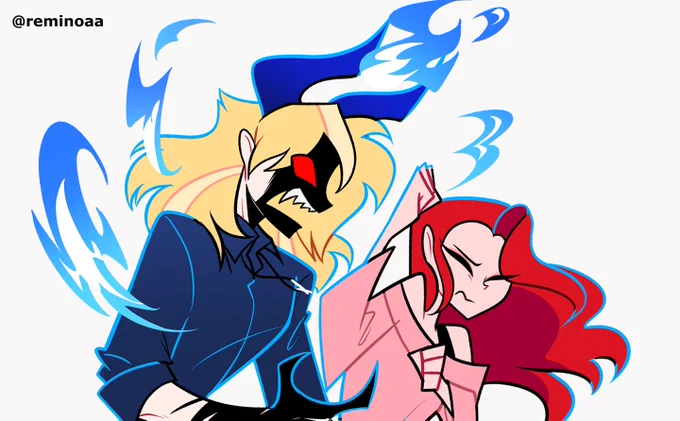 Demon Michael and Amelia | Their relationship feels quite new and intriguing to me #HazbinHotelMichael #remiOC