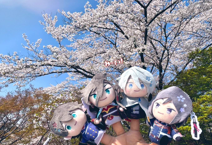 お花見して来たよ①ゆびちゃ(指の上ちゃん)とお出かけはせべくんは後日合流予定です #飛鳥本丸のねん日記 番外編 