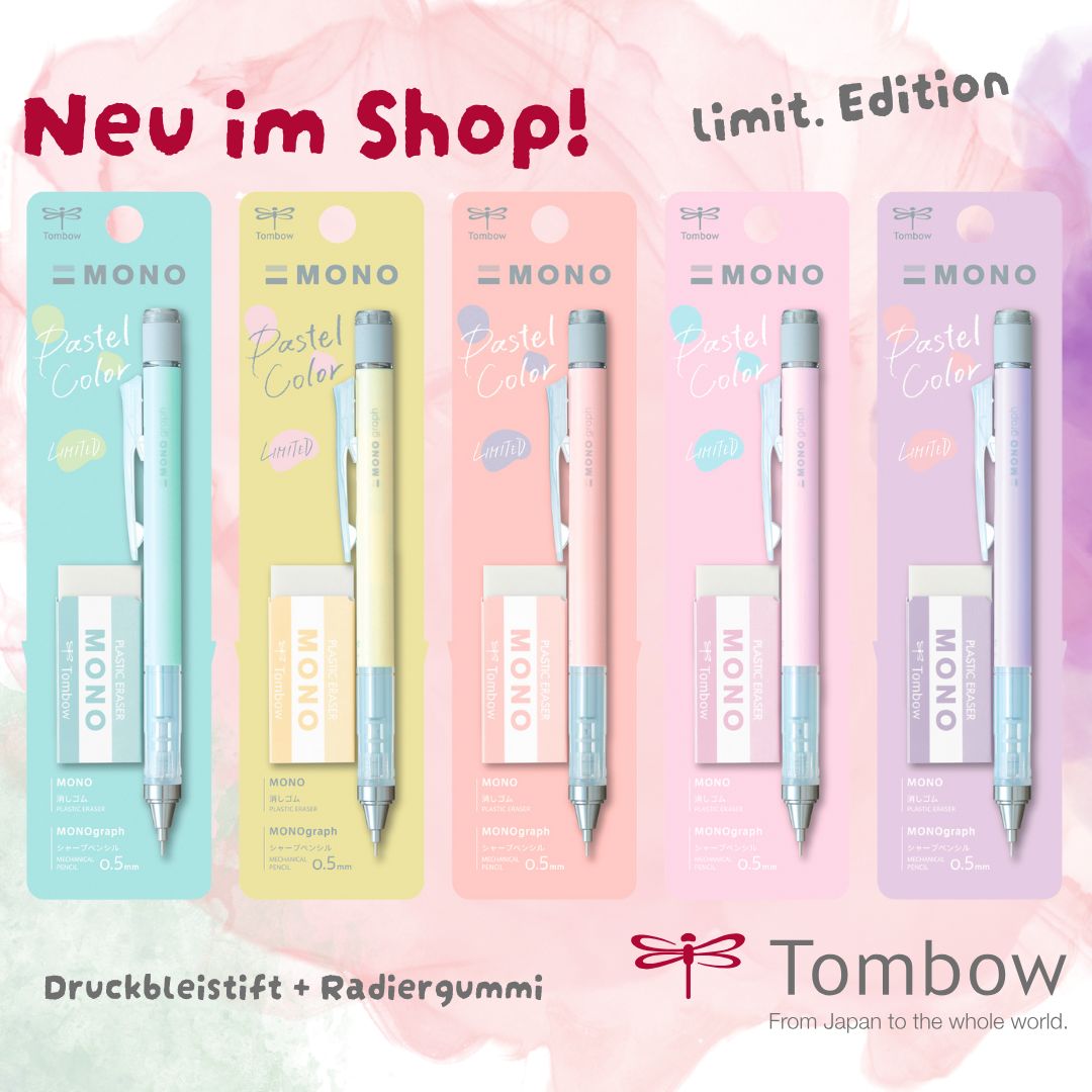 JStuffde's tweet photo. 💛 Jetzt online! Die limitierte Pastel Edition von Tombow.
💚 5 verschiedene Sets mit farblich abgestimmten Druckbleistift und Radiergummi (Größe M).
#tombow #tombowmono #tombowmonograph #jstuff #jstuffde #jstuffshop #mangaka #germanmangaka #outlines #howtodraw #howtodrawmanga https://t.co/7LNw7fKSse