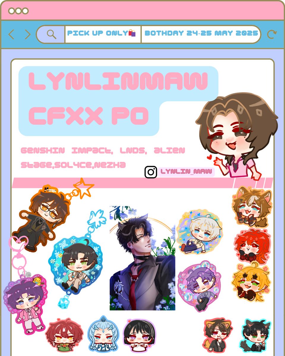 lynlin_maw's tweet photo. Share,like and saves are much appreciated 🌸

Lynlinmaw #cf20 First PO IS OPEN
🛒 OTS ONLY
🗓 14-30 Maret 
Link Po 📍🌸
https://t.co/sTWhqEdMM8
The stock is small bcs ths is my first booth yall.
#CFXXcatalog
#comifuro20catalogue #cf20 #fanmerch #GenshinImpact #lnds #ALNST https://t.co/XlDpElpg9I