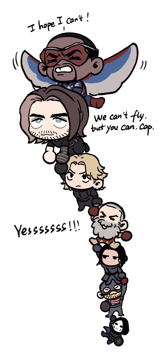 sleepyuncle1's tweet photo. #buckysam #Thunderbolts We can’t fly,but you can,Cap. https://t.co/njyUUXojMM