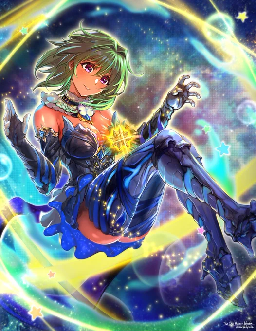 本日4月12日は #世界宇宙飛行の日 なんですって!デレマスのナターリアは星々を照らす太陽をイメージに持つアイドル!どんな困難も真っ暗な未来も、その笑顔と情熱で輝かし照らしてくれ・・・#アイマス #デレマス #ナターリア #生田輝 