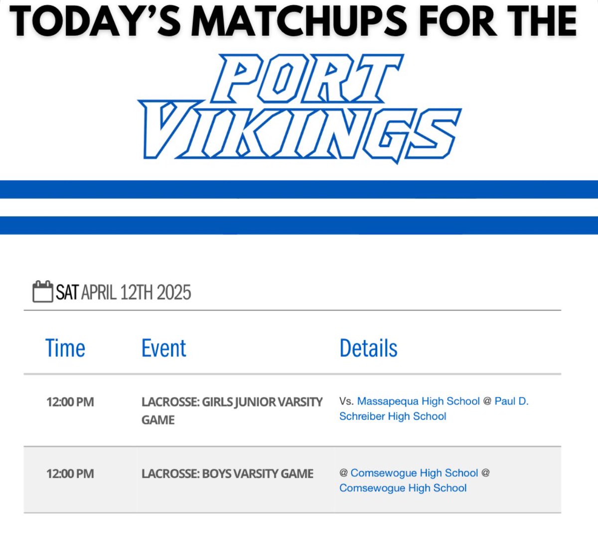 Port Washington Athletics (@portwashad) on Twitter photo 