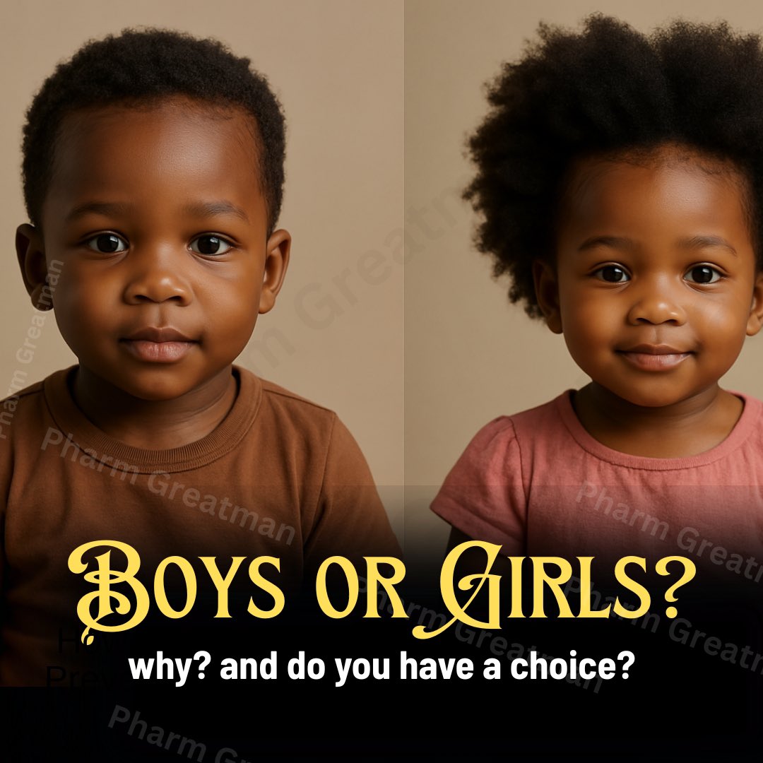 OGreat6's tweet photo. Why are some children boys and others girls?

Can you really choose your baby’s sex?

Let us settle the science in a simple way
A thread