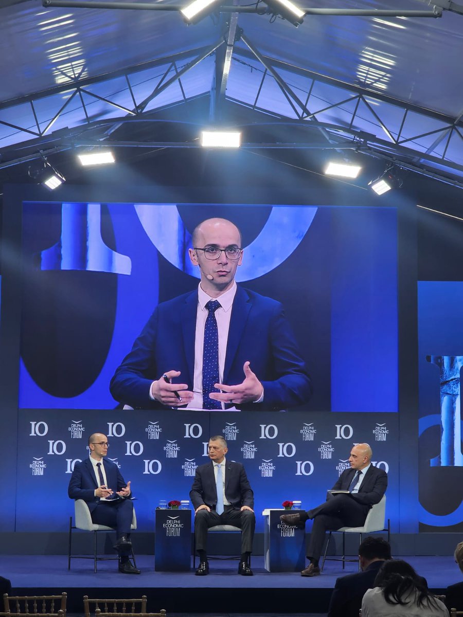 Delighted to speak at the #DelphiForum on 'Geo-tectonics: Challenges&amp;Opportunities for Southeast Europe'. I emphasized the EU's vital role in fostering peace and stability in our region and the importance of #Kosova’s progress toward #EU integration.