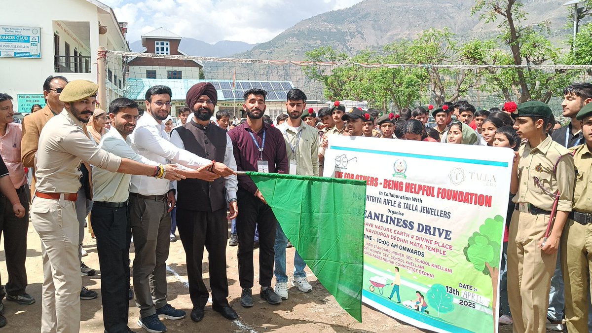 CentreDoda's tweet photo. An impactful environmental awareness drive was held at #Khalleni by Live For Others Foundation with 48 RR, Talla Jewellers &amp; others. DC Doda @harvinder_ias flagged off the event, stressing cleanliness, waste mgmt &amp; public participation. #CleanDoda #GreenMission @diprjk https://t.co/gLE0r0Zk8n