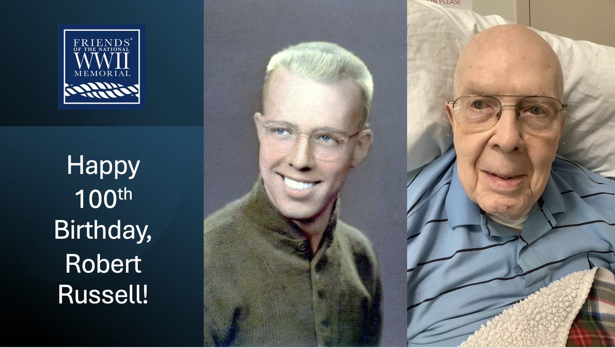 WWIIMemorial's tweet image. 🎉 Happy 100th to WWII veteran Robert “Bob” Russell!

Army medic, pharmacist, teacher, father, friend—Bob has dedicated his life to helping others.
Thank you for a century of service, kindness &amp;amp; inspiration.

#WWIIHero #Happy100thBob 🇺🇸🎂