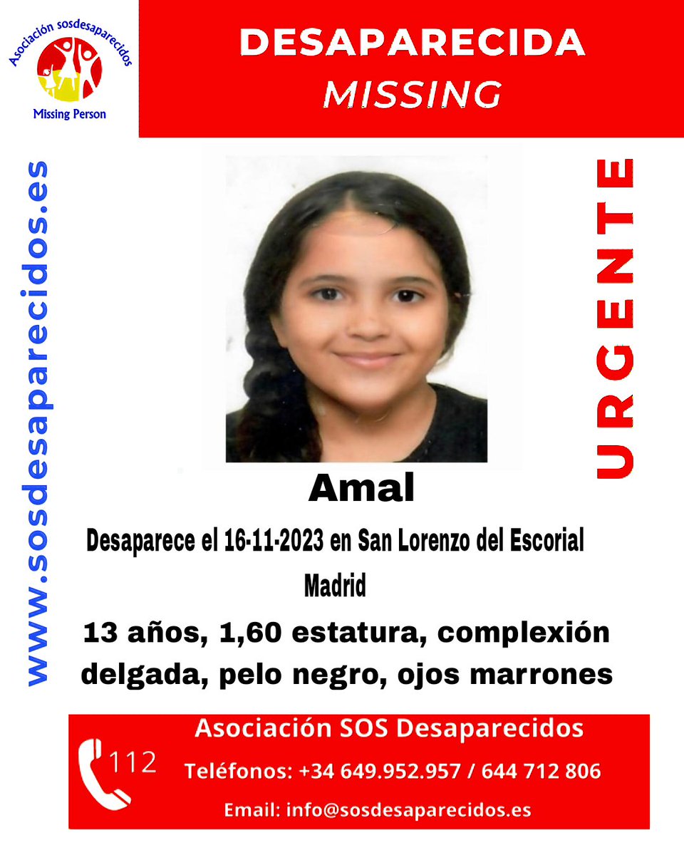 🆘 DESAPARECIDA
Continúa desaparecida 2023
#sosdesaparecidos #Desaparecido #Missing #España
#SanLorenzodeElEscorial #Madrid
Síguenos <a href="/sosdesaparecido/">ALERTA DESAPARECIDOS</a>