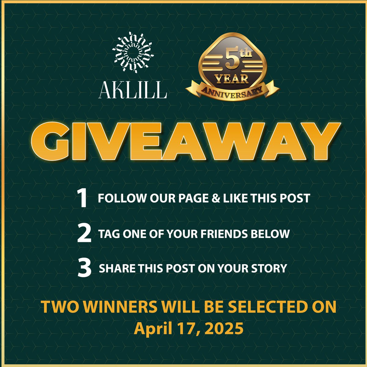 5 years of Aklill. 5 years of love, craft &amp; connection—we wouldn't be here without YOU.
To celebrate you , we’re giving away 2 stunning carpets!

How to enter:
-Follow our page
-Tag a friend in this post 
-Like this post 
Or just tag us in a post with your Aklill pieces.