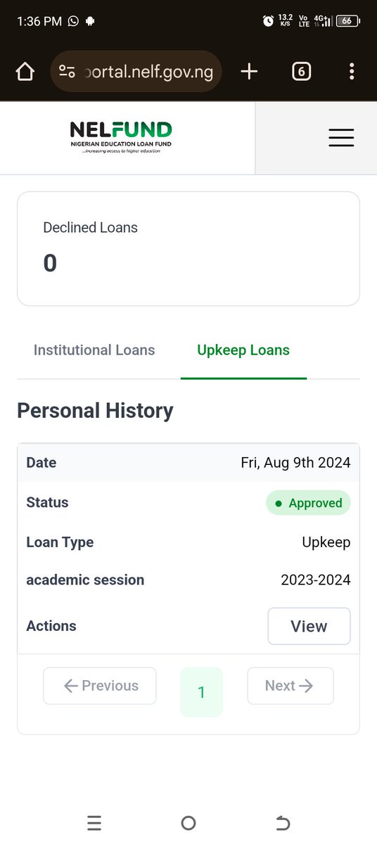 LavihJ's tweet photo. @NELFUND Pls @NELFUND what can I do to this my upkeep was approved last year but it has been showing pending on my loan history pls is the issue from the bank or @NELFUND https://t.co/x0jR8T4QBS