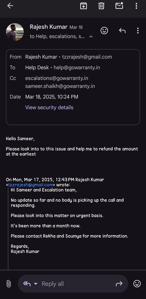 tzzrajesh's tweet photo. Worst extended warranty company and worst customer service and worst support and worst management and worst leadership #shutdowngowarranty @GoWarranty 

I am following up for my refund since last two months, there is no update and support from @GoWarranty 
So lethargic service https://t.co/V5KMCTdx0Q