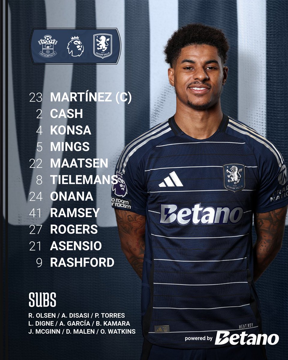 This afternoon's starting XI to face Southampton #SOUAVL 👊