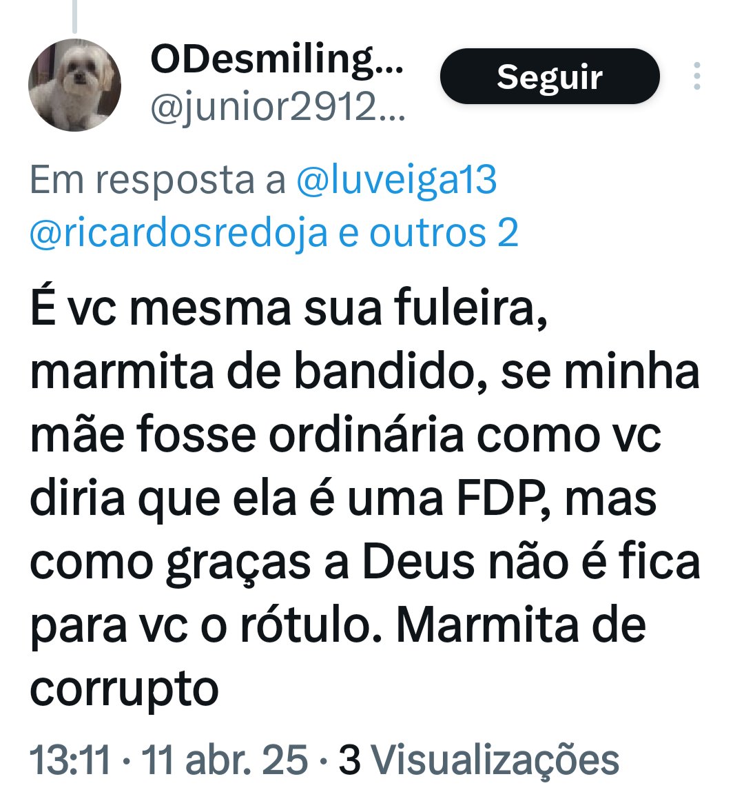 E assim são as redes sociais que o gado bolsonarista não quer regulamentar.  

Vão vendo .