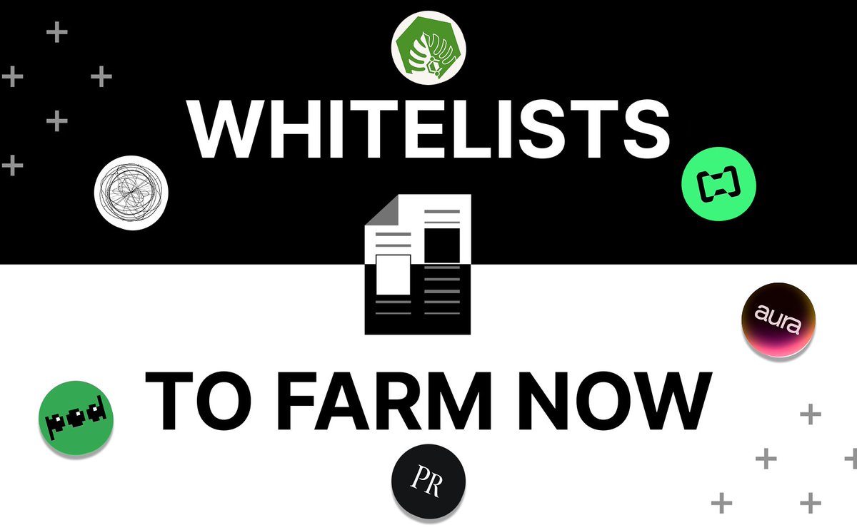 6 Whitelists to Farm Right Now!

A whitelist allows selected users to access crypto assets early, buy at lower prices, join exclusive sales, or receive exclusive rewards.

So let's explore the projects where you can get whitelisted.

⫸ <a href="/PluralisHQ/">Pluralis</a> | $7.6M

Pluralis Research's