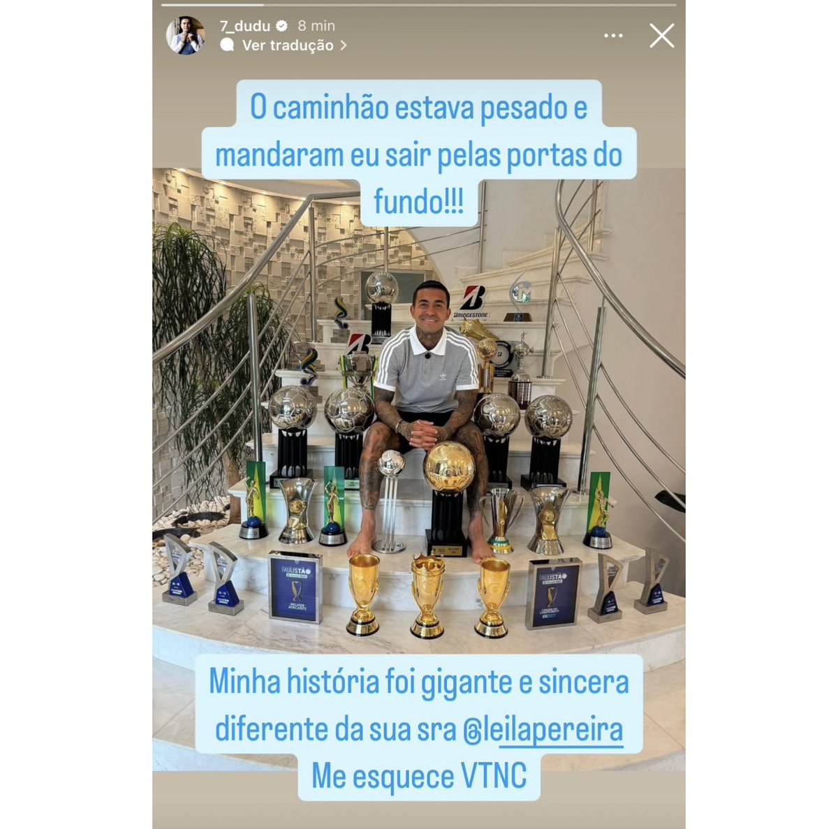 Processado por danos morais por Leila Pereira, presidente do Palmeiras, Dudu se defende na Justiça e diz que o "VTNC" que ele escreveu em post nas redes sociais significou "vim trabalhar no Cruzeiro".

🗞 <a href="/onossopalestra/">Nosso Palestra</a> | <a href="/ESPNBrasil/">ESPN Brasil</a>
📸 Cesar Greco/SEP | Reprodução