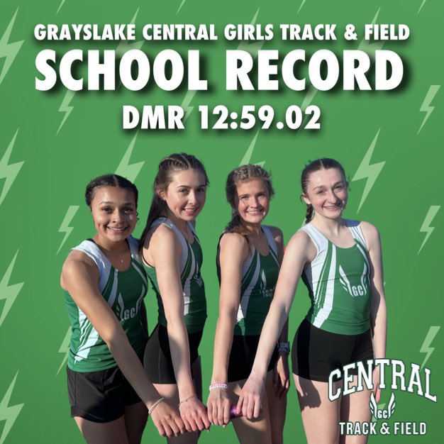 🚨Record Alert🚨
DMR of Sutter-Petro-Kane-Rowe break the school record by 1.5 seconds running a 12:59.02
Currently an IL #4‼️
<a href="/GoGCHSRams/">GCHS Athletics</a> #GRIT