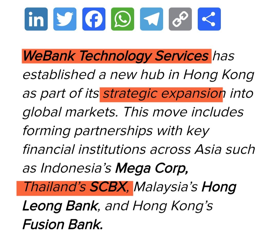 ChartNerdTA's tweet photo. 🔥 $VELO MUST READ! 🔥
The Lightnet connections into Hong Kong and China are mindblowing 😱
China > FISCO > WeBank > Thailand > SCBX > SCB > Lightnet
Hong Kong > WeLab > SCBX > SCB > Lightnet (VELO) > Thailand
WeBank of Hong Kong (founded by TenCent and other Chinese companies) recently launched project "POTOS" that operates on Chinas blockchain infrastructure
(FISCO) to strengthen Hong Kong's Web3 ecosystem and future.
The first phase of project POTOS includes a blockchain based framework to bridge "asset classes" and support cross chain "protocols" for atomic swaps for scalable digital transactions. We know a good protocol or two with some links here.. (just saying)..
Another aim of this blockchain initiative is to focus on RWA tokenization in Hong Kong, something we know $VELO is already big on in Thailand.
(bridging asset classes really caught my eye on this front)
🔗 The links 🔗
WeLab : Residence > Hong Kong.
WeBank : Residence > Hong Kong.
Thailand 🇹🇭 > Hong Kong 🇭🇰:
WeLab = Lightnet partner.
Together, they have applied for a virtual banking license in Thailand.
If accepted, this would allow both Lightnet and WeLab the exposure and reach into their respected networks and digital presence.
Thailand 🇹🇭 > China 🇨🇳:
In January 2025, WeBank announced strategic expansion to bolster its WEB3 presence. SCBX of Thailand was an expansion partner.
SCBX has many subsidiaries, such as SCB and SCB10X.
SCBX's primary subsidiary = SCB. SCB, SCB10x (SCBX investment arm), Lightnet, and Fireblocks = Stablecoin project that has exited Thailands digital Sandbox for remittances and cross-border transactions.
Seems like a little corridor via $VELO and Lightnet into China and Hong Kong that could have some huge impact ~ #NFA 👁