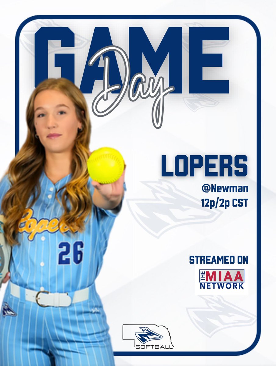 UNKSoftball's tweet photo. LOPER NATION, GET UP!!!
Another big MIAA match up! π€
π Newman University
π Newman Jets
β° 12p/2p CST
πΊ The MIAA Network
#chasinggoals #LopesUpHopesUp
@UNK_Athletics https://t.co/NYe85TG8gD