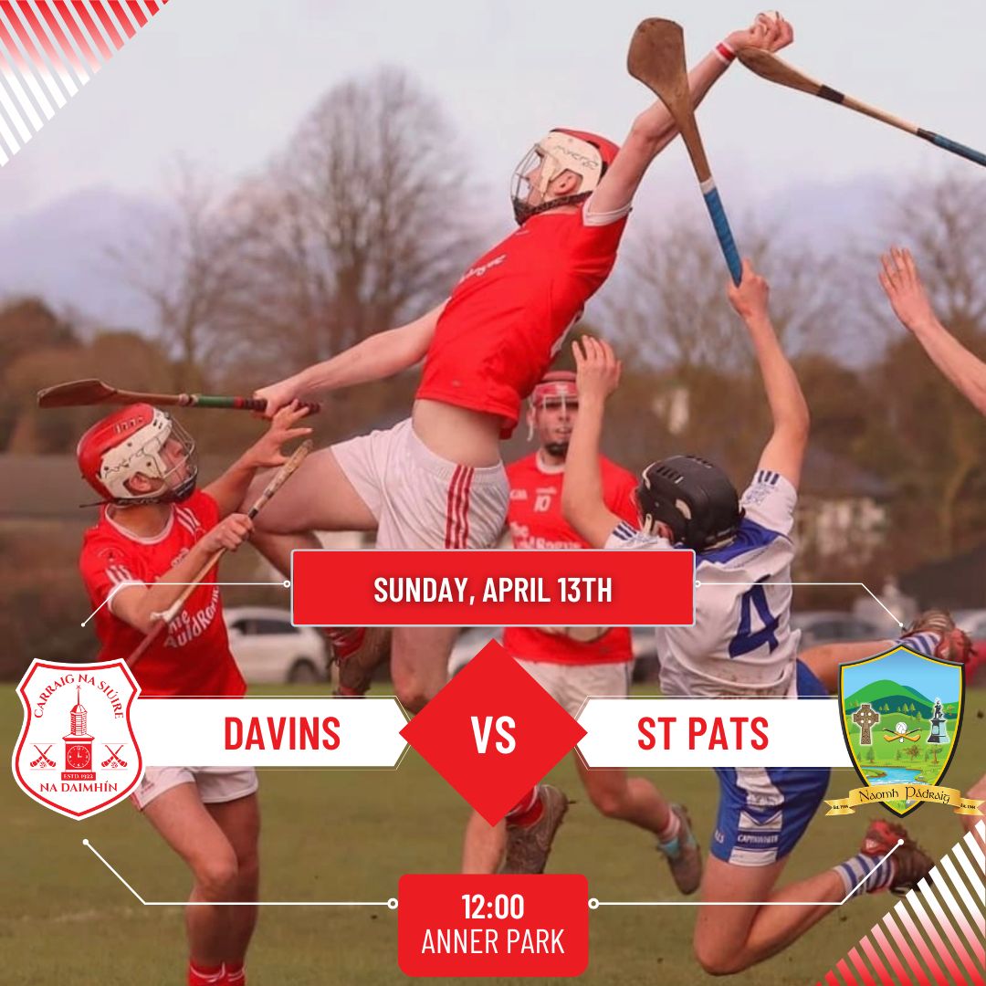 Carrick Davins (@carrick_davins) on Twitter photo Our Intermediate Hurlers continue their County League campaign this weekend away to <a href="/GaaStPatricks/">St. Patricks GAA</a>.
π Anner Park.
π
Sunday, 13th April
π§ Throw-in: 12:00 PM
Best of luck to the team and mentors. Letβs get out and support!
Na DaimhΓn AbΓΊ π΄βͺοΈ
#TipperaryGAA #Hurling #GAA Our Intermediate Hurlers continue their County League campaign this weekend away to <a href="/GaaStPatricks/">St. Patricks GAA</a>.
π Anner Park.
π
Sunday, 13th April
π§ Throw-in: 12:00 PM
Best of luck to the team and mentors. Letβs get out and support!
Na DaimhΓn AbΓΊ π΄βͺοΈ
#TipperaryGAA #Hurling #GAA