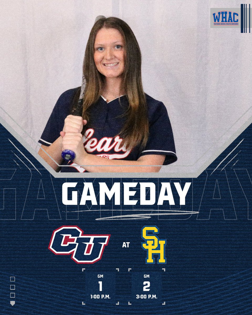 On the road for two! 

🆚 Siena Heights 
🏟️ Christensen Memorial Softball Field 
⏰ 1 &amp; 3 P.M. 

#scratchandclaw