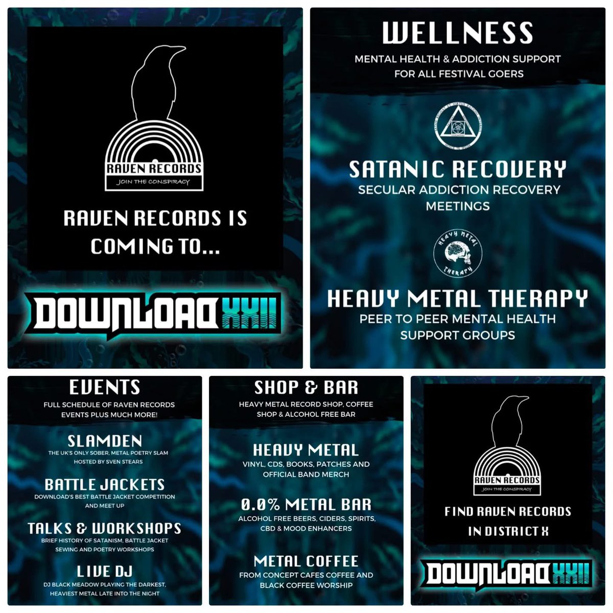 Heavy Metal Therapy (@heavytherapy) on Twitter photo We’re excited to announce we’ll be with Raven Records at <a href="/DownloadFest/">Download Festival</a> this year! Raven Records will be hosting a full schedule of events including mental health and addiction recovery support groups as part of Download’s upgraded onsite wellness offerings. #metal #MentalHealth We’re excited to announce we’ll be with Raven Records at <a href="/DownloadFest/">Download Festival</a> this year! Raven Records will be hosting a full schedule of events including mental health and addiction recovery support groups as part of Download’s upgraded onsite wellness offerings. #metal #MentalHealth