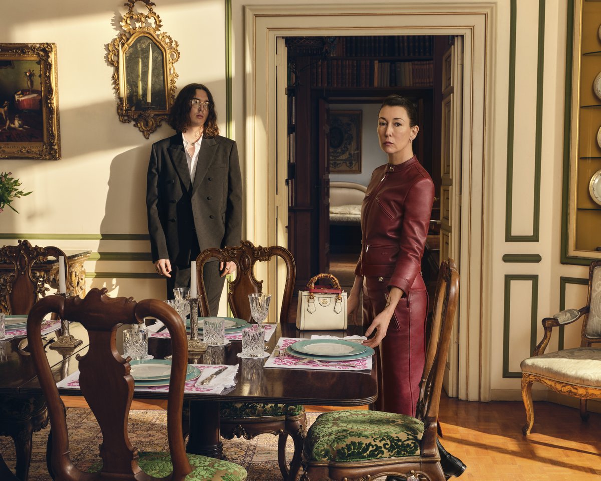 gucci's tweet photo. #CamilleBidaultWaddington and her son #AlbertCocker are captured in the new #GucciTogether campaign, revealing the beauty of relationships that evolve, endure, and span lifetimes. https://t.co/GzVA5QMiD4 #GucciDiana https://t.co/sJvahPYPkj