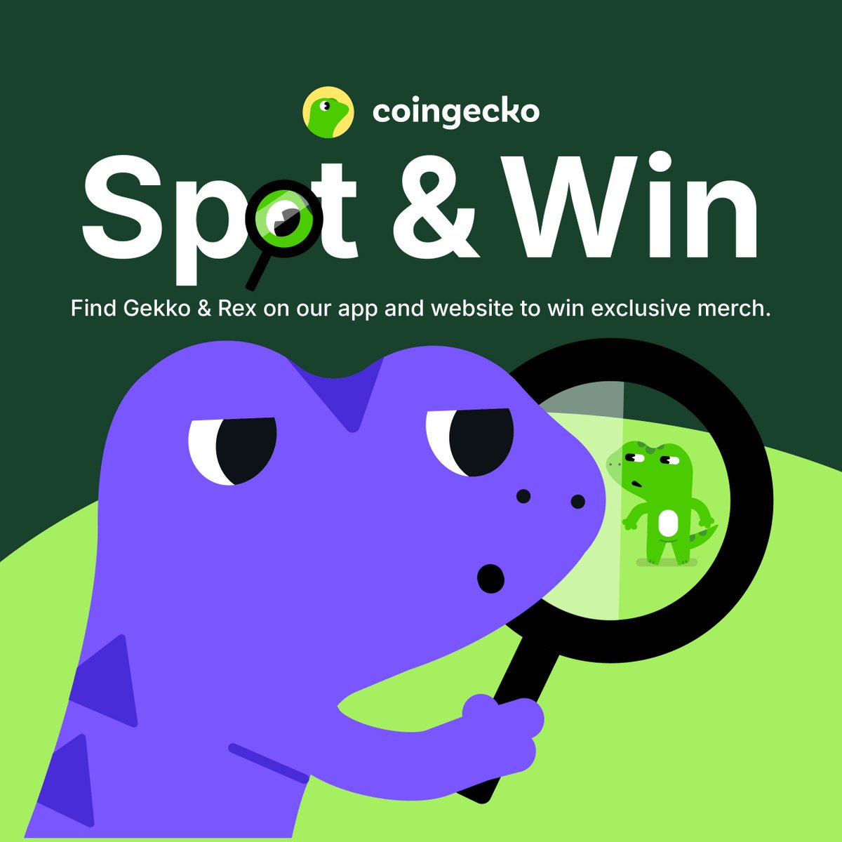 coingecko's tweet image. GIVEAWAY: Gekko &amp;amp; Rex are playing hide and seek on our app and website.

Spot them, snap a screenshot, and you could win an exclusive CoinGecko swag box plus a limited edition NFT!

Now until April 21, 2025.

Find out how to join 👇 #SpotGekkoRex