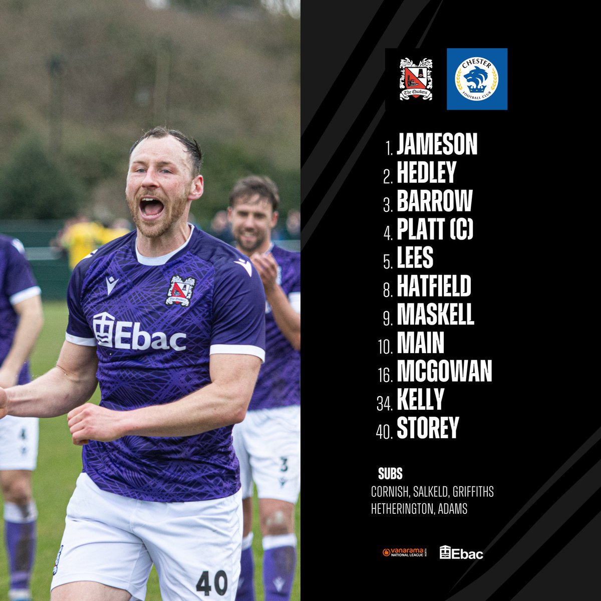 Official_Darlo's tweet photo. ⚽ STARTING XI ⚽

Heres how the Quakers line up this afternoon👇

#WeAreDarlo #yourclub https://t.co/jc4SSKmJi9