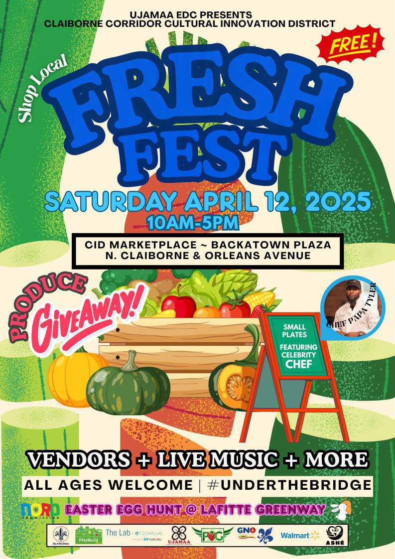 Come out today for Fresh Fest!  Under the Claiborne Bridge at the Lafitte Greenway.  We'll be out from 10-4.
