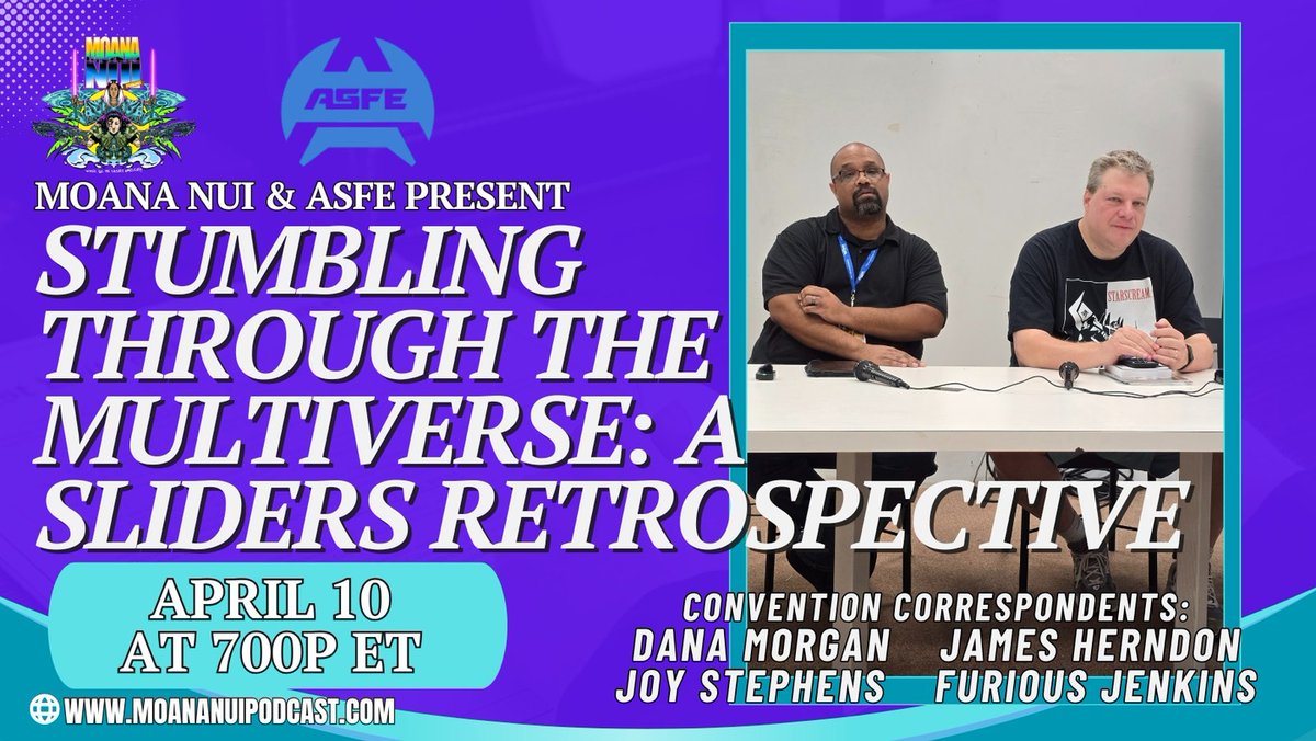 ATLSciFiExpo's tweet photo. Stumbling Through the Multiverse: A Sliders Retrospective 

YouTube: https://t.co/2E7ZxX315x 
Facebook: https://t.co/MddckVGJND 

#PressInterview #GuestInterview #Atlanta #ASFE #SciFi #Fantasy #Expo #NorthlakeMall https://t.co/V0UoHaYSBV