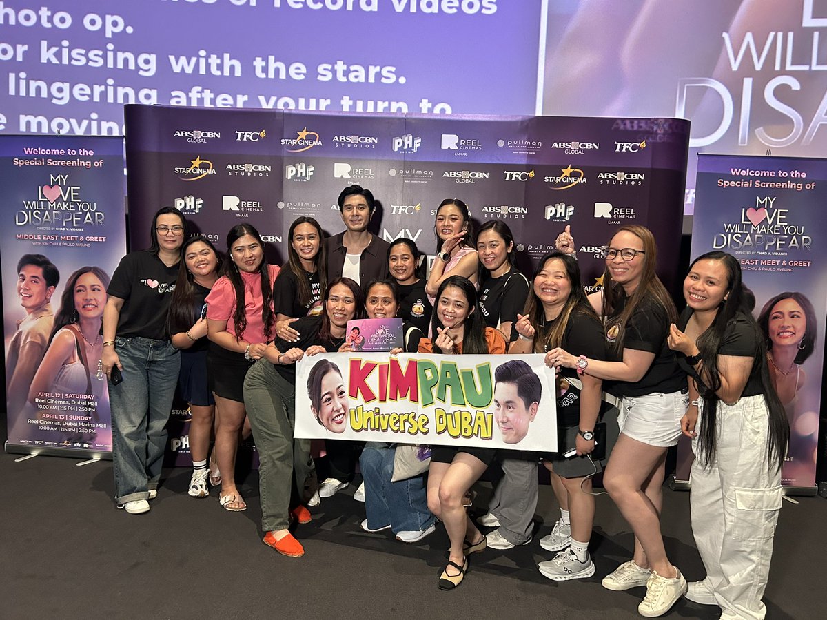3rd and screaming love here in Dubai with KimPau! 💓

#MyLoveWillMakeYouDisappear, NOW SHOWING in #Dubai theatres.

For tickets, visit myTFC.com