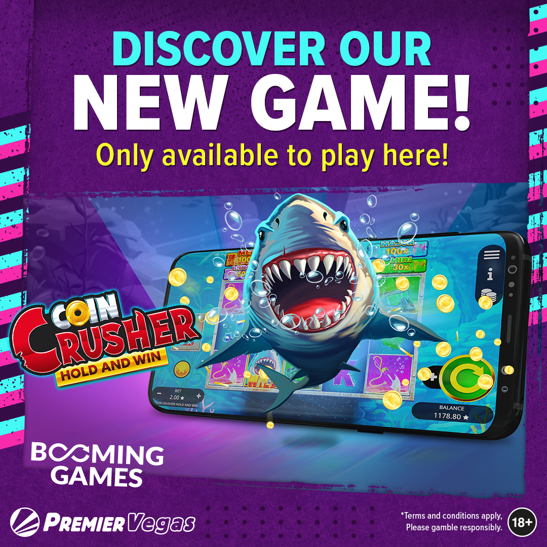 PremierBetLR's tweet photo. 🪙 Premier Vegas has another exclusive release for you! 💸

🦈 Coin Crusher Hold and Win is exclusively on our site until the 17th of April with the opportunity to get big winnings! 🤑

📲 Visit our site to start playing now! 🎰

18+ | T&amp;Cs apply https://t.co/LwviaWqDry