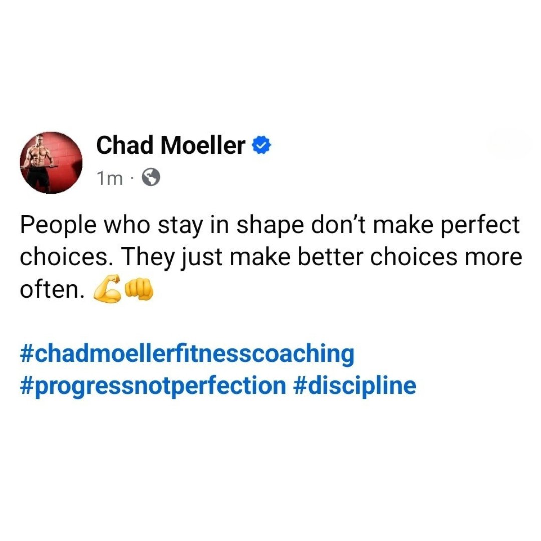ChadMoellerFit's tweet photo. It’s about choosing progress over comfort... again and AGAIN. That’s how real results are built. https://t.co/fnFUCd3vXK