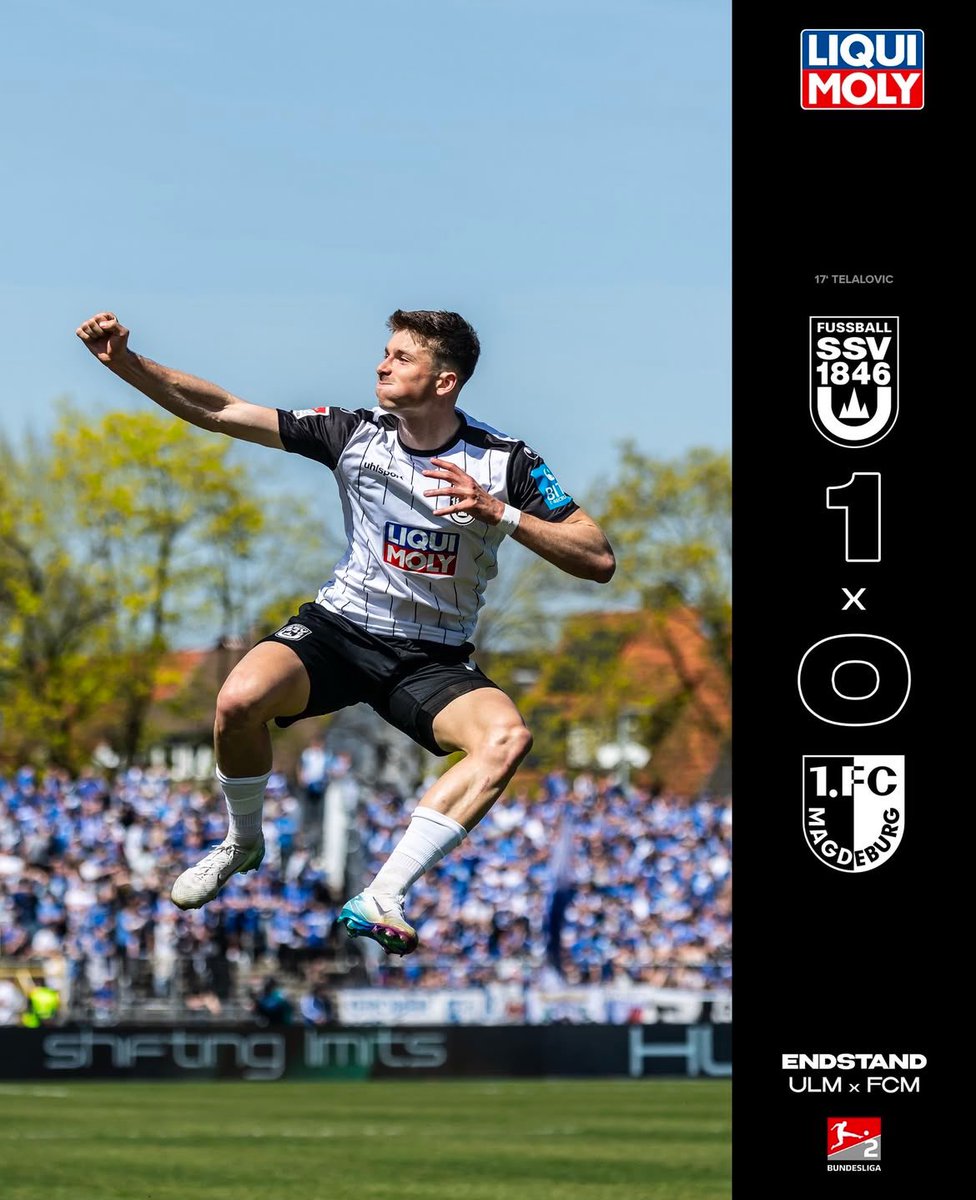 ssvulm1846fb's tweet photo. HEIMSIEG!!! Der SSV gewinnt mit 1:0 gegen den 1. FC Magdeburg⚫⚪
Den Siegtreffer erzielte Semir Telalovic.

#ULMFCM | 1:0 | #SSVUlm https://t.co/CEAiuAlZsh