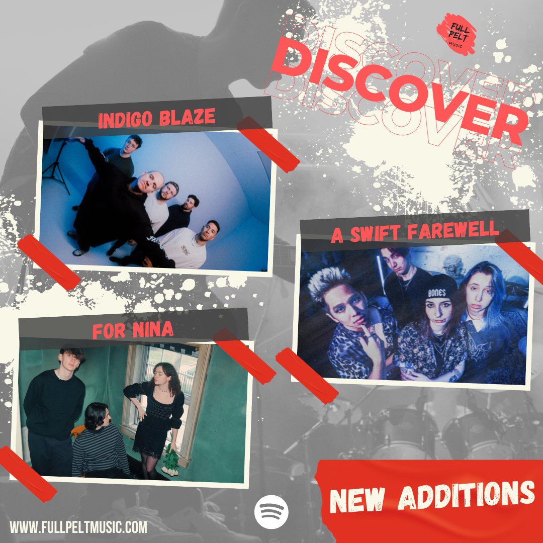Full Pelt Music (@fullpeltmusic) on Twitter photo NEW ADDITIONS to our 'Discover' New Music Playlist!
#indigoblaze - 'D1'
<a href="/SwiftFarewellAU/">A Swift Farewell</a> - 'The Haunting'
#fornina - 'Hounds'
Listen, Follow & Discover your new favourite act 👇
tinyurl.com/5n748y5k NEW ADDITIONS to our 'Discover' New Music Playlist!
#indigoblaze - 'D1'
<a href="/SwiftFarewellAU/">A Swift Farewell</a> - 'The Haunting'
#fornina - 'Hounds'
Listen, Follow & Discover your new favourite act 👇
tinyurl.com/5n748y5k