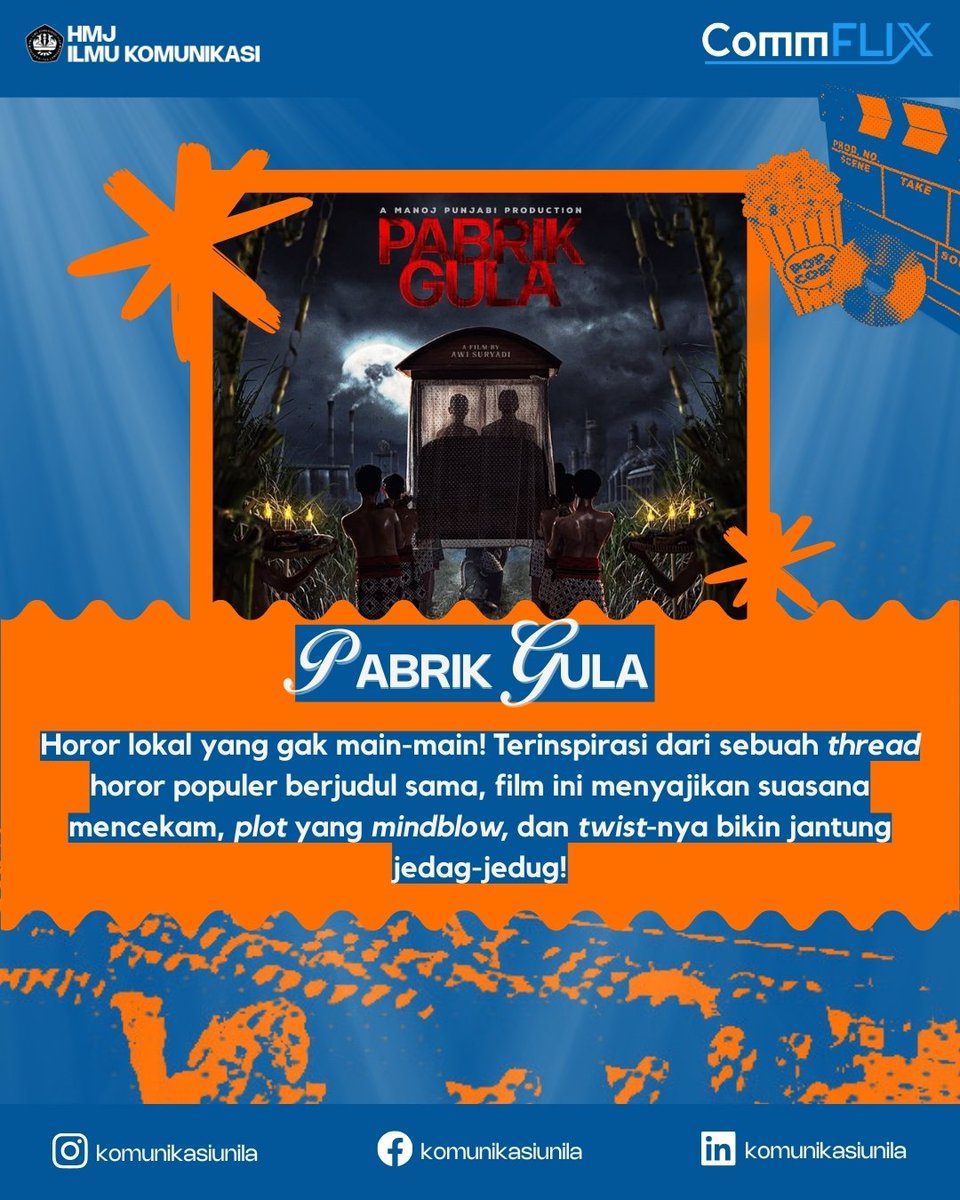 komunikasiunila's tweet image. Halo Commers! Kalian tau gak, tahun 2025 lagi rame sama film &amp;amp; karya yang gak cuma seru, tapi juga ngena di hati! Dari film animasi anak bangsa, horor yang menegangkan, sampai kisah cinta yang manis. Kira-kira apa aja, ya? check this out! 🎬

#CommX #CommFLIXsolution #Communila