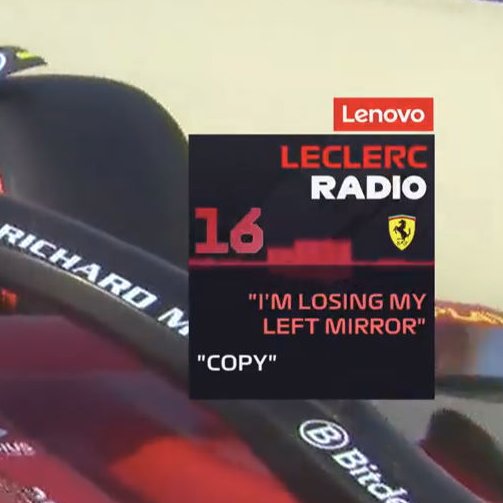 Spion sebelah kiri mobil Leclerc lepas.

Kok bisa 😅