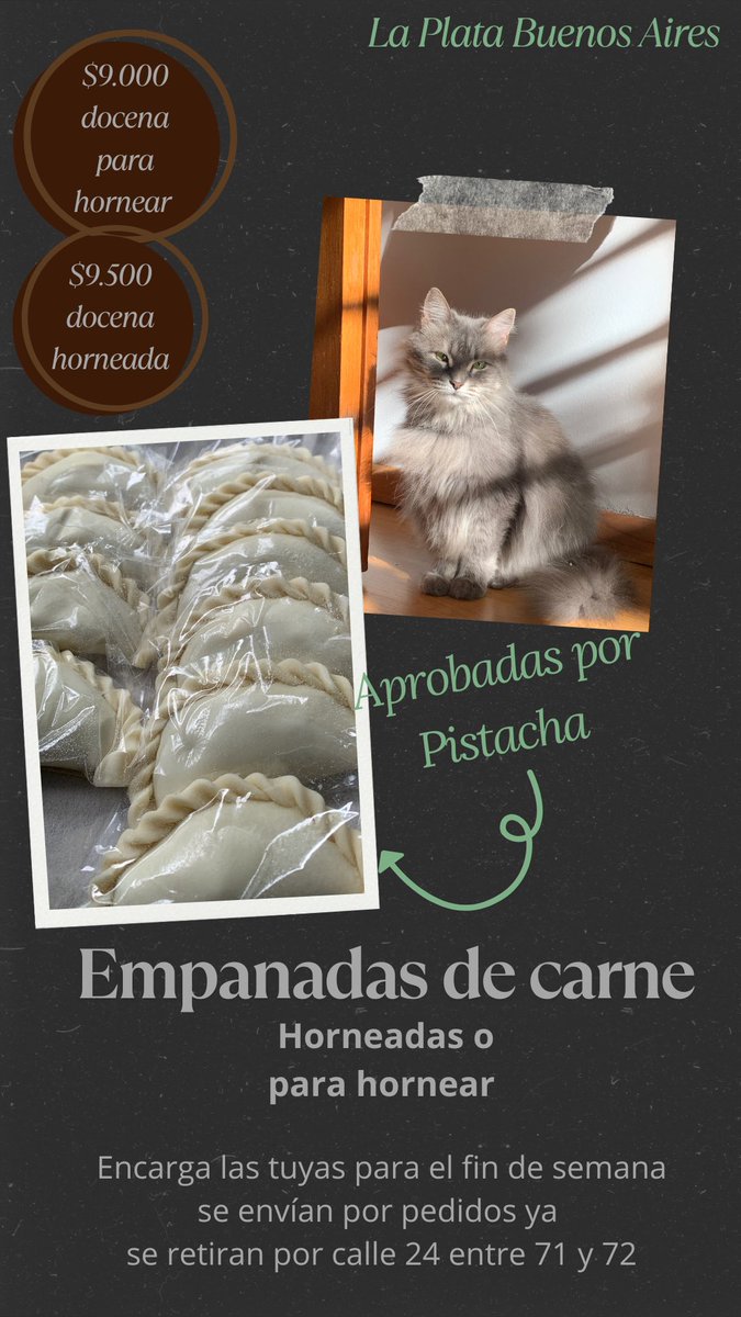 larilu22's tweet image. Hola buen día a todos! 
Los fin de semana estoy vendiendo empanadas para solventar gastos porque me quede sin trabajo. Son de carne suave, súper ricas. 
Mi número para encargar es 3585073274 ☎️
Les agradezco a quienes quieran comprar dd todo corazón🫶🏻y un rt tambienn 
📍La Plata