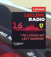 GazzettaFerrari's tweet photo. 📻 |  LECLERC: “I’M LOSING MY LEFT MIRROR”

🤨🤨 https://t.co/JJF5xYhIfY