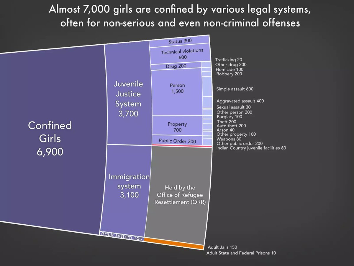 Hundreds of girls in the US are confined by the juvenile justice system for “status offenses,” like running away or truancy. 

Confinement for these offenses is particularly troubling because those behaviors tend to be responses to abuse.

More care, less confinement.