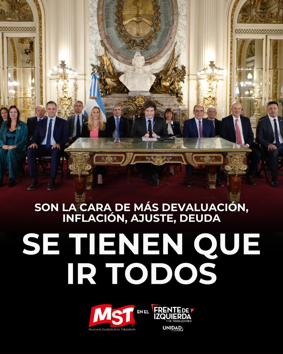 GuillePaca's tweet photo. Leyó como un autómata sin mirar a la gente, anunció que se arrodilla ante el FMI, sentenció que vamos a ser un 40% mas pobres de un plumazo. Pero antes, el energúmeno liquidó casi 400 millones de verdes para regalarle a sus amigos. #SeTieneQueIr https://t.co/8Kf4NgcOLp