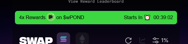 Use my referral link 4x rewards  @ pond0x.com/swap/solana?re…    

post your referral and there will be swaps

$SOL $PORK $PNDC $WPOND