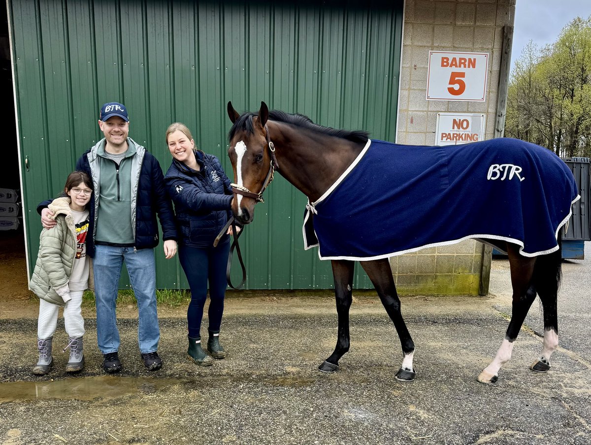 When your daughter has a cheer comp in Baltimore, you go visit your horse named for her. This is my 2YO Twirling Candy colt, Hit Zero!