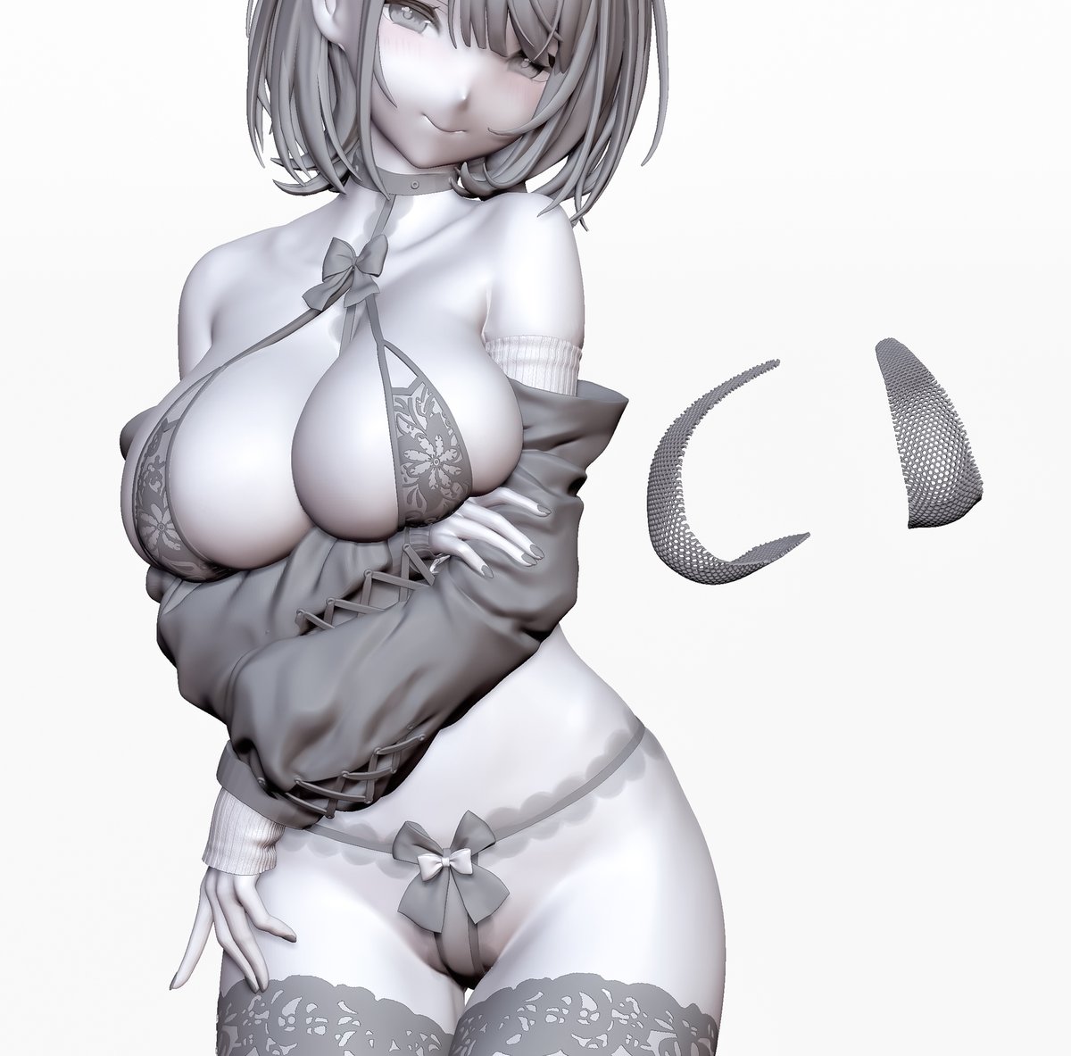 carve_models's tweet photo. 折角手塩にかけた網との融合がしっくりいってないので一旦置いといて進めていきます。 https://t.co/5h0geq3Ieg