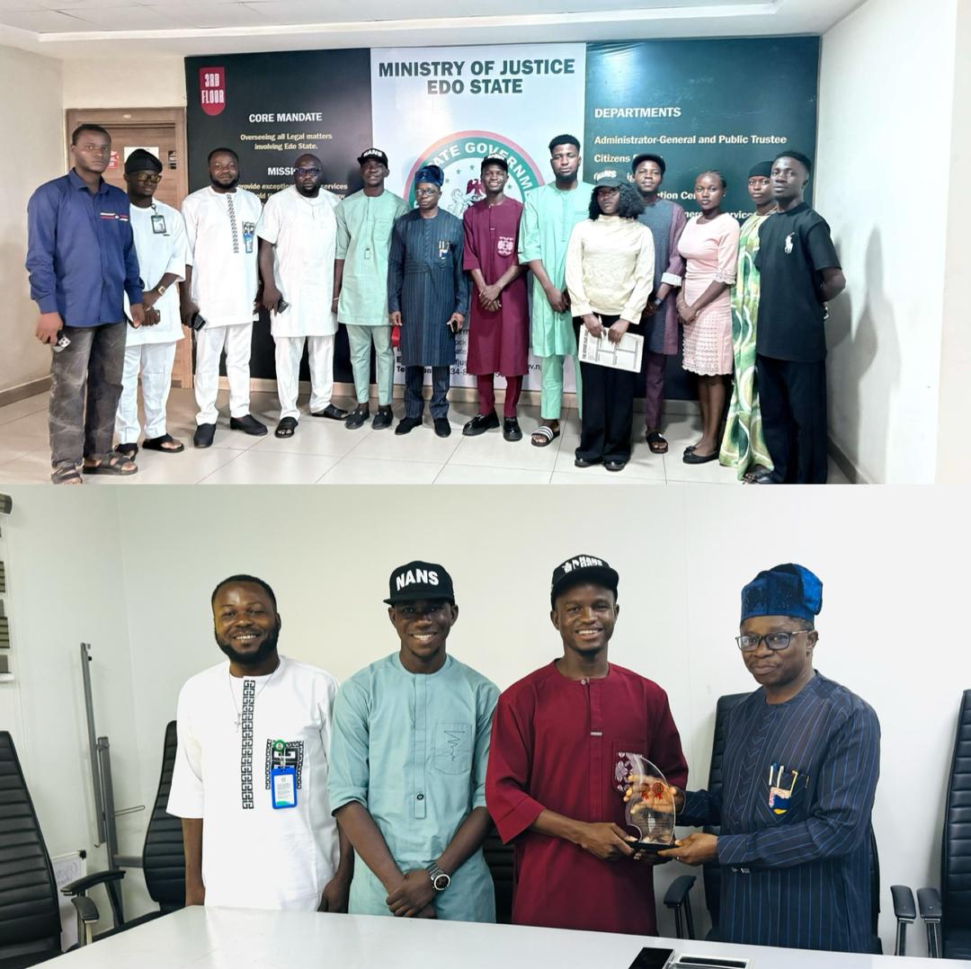 MOJEdoState's tweet photo. Conduct your Activities within the bonds of the Law - Dr. Osagie

Edo State Attorney General, Dr. Samson Osagie, has urged members of the National Association of Nigerian Students (NANS) to conduct their activities within the bounds of the law. 
#Justice #EdoState #BeninCity https://t.co/JHwXOA14dD