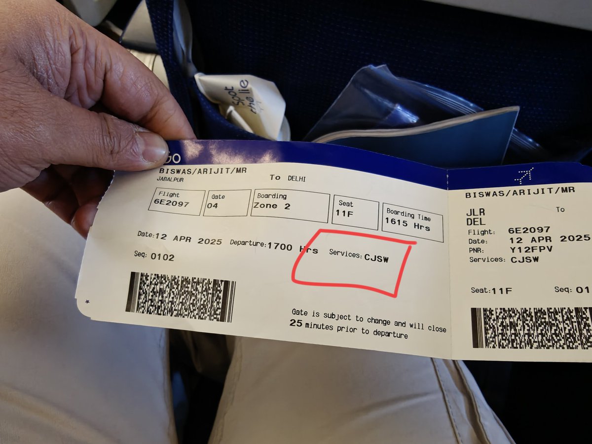 ArijitBiswas989's tweet photo. Flew @IndiGo6E flight 6E2097 (Jabalpur → Delhi), delayed by over an hour. Despite pre-booking my meal and paying extra, I was denied the service. The crew said it wasn't loaded due to the delay — yet onboard F&amp;B sales continued throughout.
Weird and Disappointing.
@DGCAIndia https://t.co/Ugz3y4wGWW