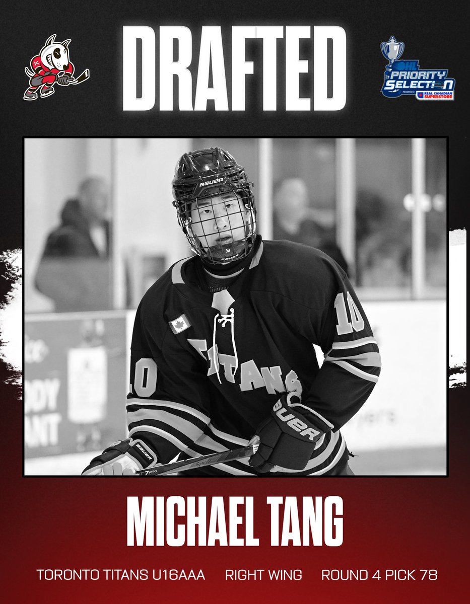 The Niagara IceDogs are proud to select Michael Tang with the 78th overall pick in the 2025 OHL Priority Selection presented by Real Canadian Superstore. 

Welcome to Dog Country, Michael!

#DogCountry | #OHLDraft