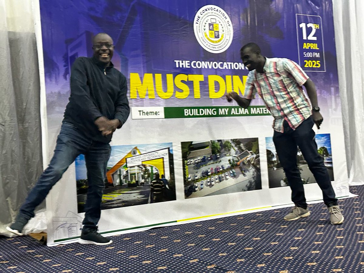 Mbarara University (@mbararaust) on Twitter photo The MUST Convocation Dinner is going down today, 12th April 2025 at 5:00 PM at Silver Springs Hotel, Kampala.
Theme: Building My Alma Mater
Fee: UGX 120,000
Come connect, celebrate, and contribute to the growth of <a href="/MbararaUST/">Mbarara University</a>.
#SucceedWeMUST The MUST Convocation Dinner is going down today, 12th April 2025 at 5:00 PM at Silver Springs Hotel, Kampala.
Theme: Building My Alma Mater
Fee: UGX 120,000
Come connect, celebrate, and contribute to the growth of <a href="/MbararaUST/">Mbarara University</a>.
#SucceedWeMUST