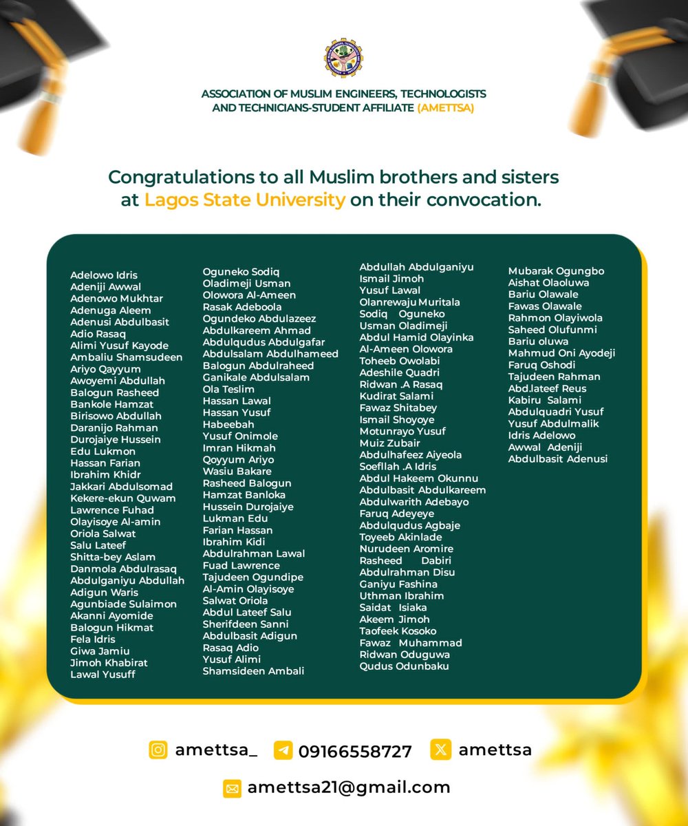 amettsa's tweet photo. Congratz tonoig brethrens in LASU #Lasuconvocation https://t.co/xDeqR41jj0