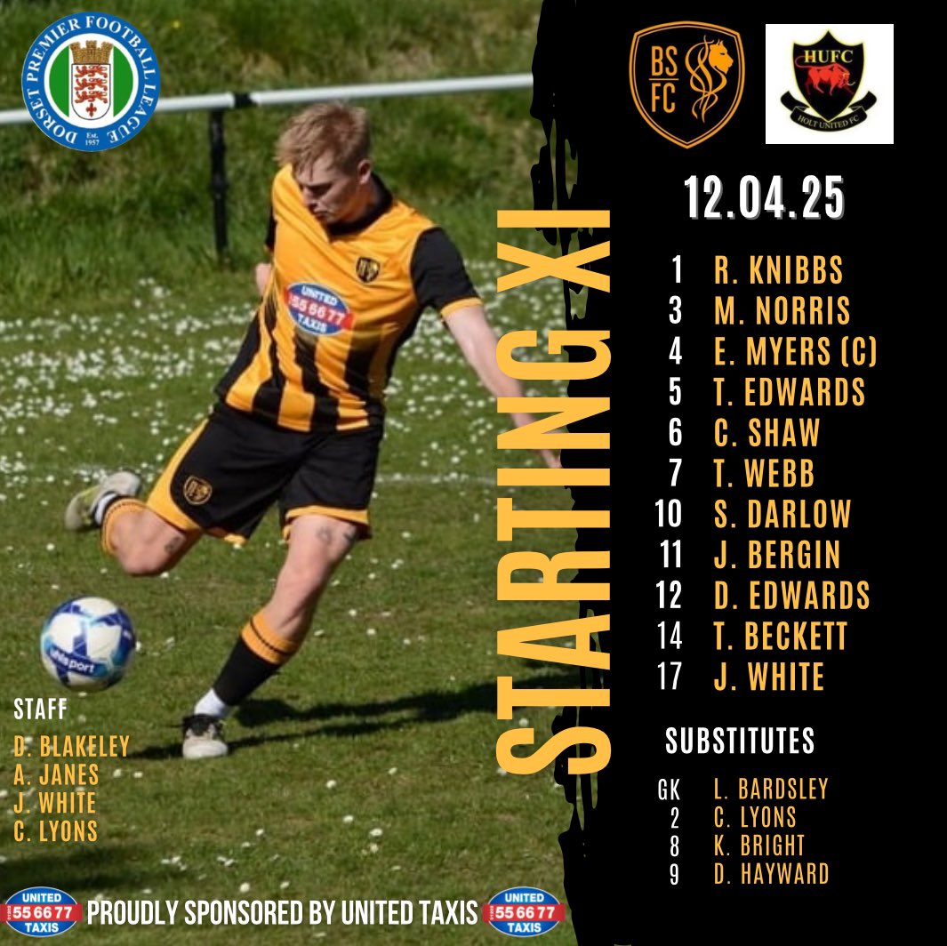 Bournemouth Sports FC (@bmouthsportsfc) on Twitter photo Hereβs how we line up against <a href="/HoltUtd_FC/">Holt United FC</a> for our final league game of 2024/25. COYS ππ€
<a href="/DPL_official/">Dorset Premier Football League</a> <a href="/DorsetFootball/">Dorset Football</a> <a href="/Dorsetechosport/">Dorset Echo Sport</a> <a href="/swsportsnews/">South West Sports News</a> <a href="/BmthEchoSport/">Bournemouth Echo Sport</a>
Sponsored by <a href="/UnitedTaxis/">United Taxis</a> π Hereβs how we line up against <a href="/HoltUtd_FC/">Holt United FC</a> for our final league game of 2024/25. COYS ππ€
<a href="/DPL_official/">Dorset Premier Football League</a> <a href="/DorsetFootball/">Dorset Football</a> <a href="/Dorsetechosport/">Dorset Echo Sport</a> <a href="/swsportsnews/">South West Sports News</a> <a href="/BmthEchoSport/">Bournemouth Echo Sport</a>
Sponsored by <a href="/UnitedTaxis/">United Taxis</a> π